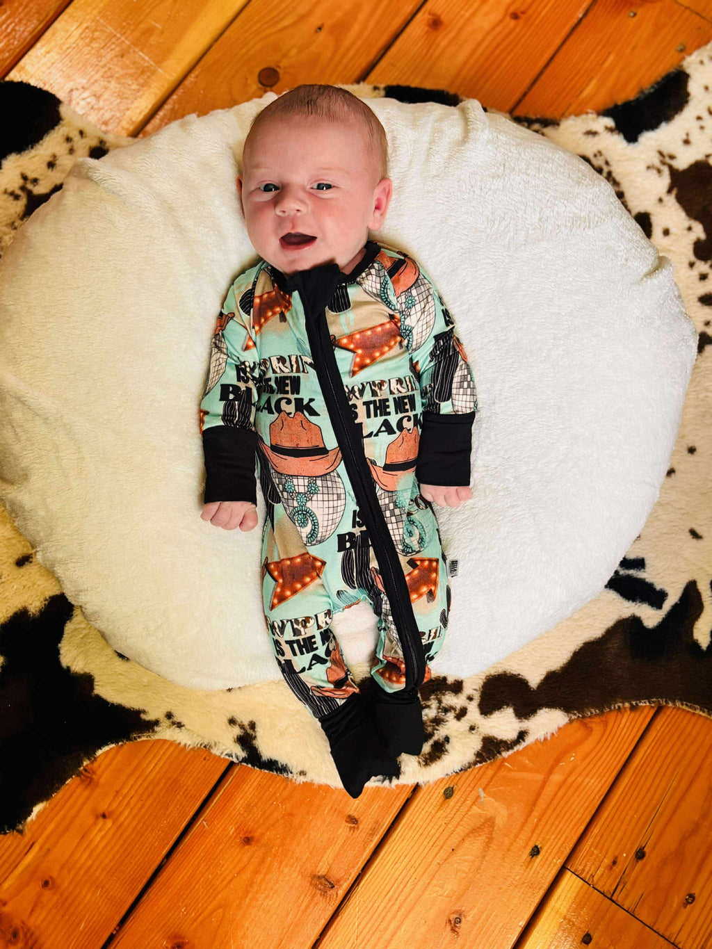 12/18 Months Cow Print is the New Black Bamboo Sleeper (FINAL SALE)