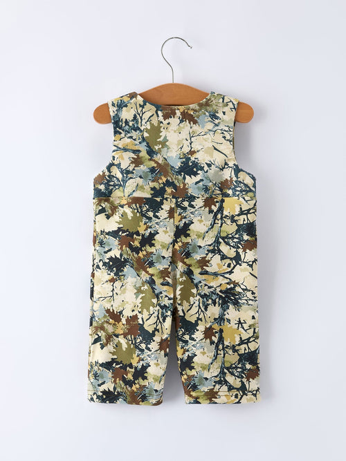 Camo Duck Smocking Embroidery Baby Boy Romper