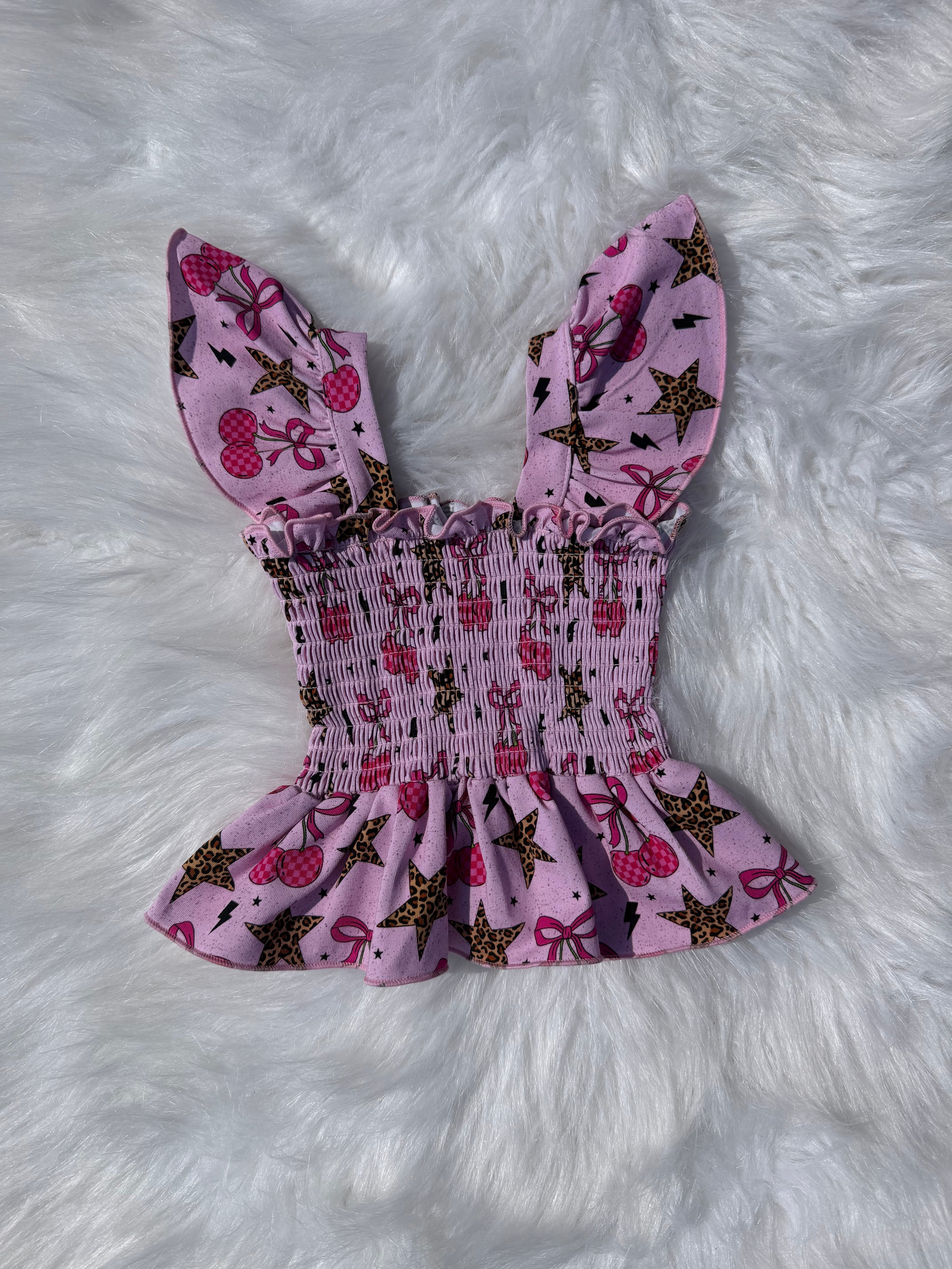 Wild Cherry Scrunch Top