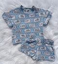 Blue western short set