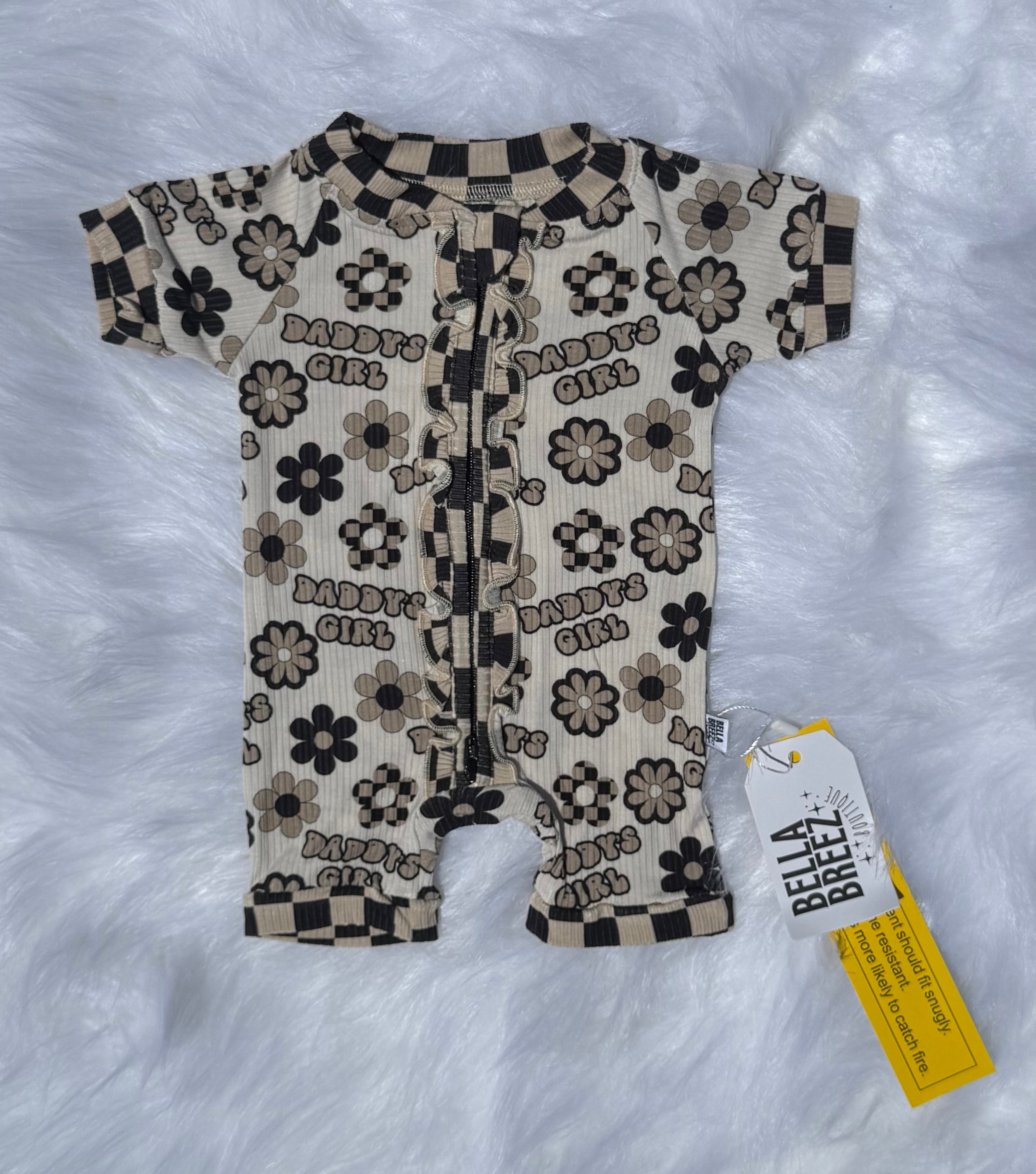 Daddy's Girl Ruffled Bamboo Shortie Romper