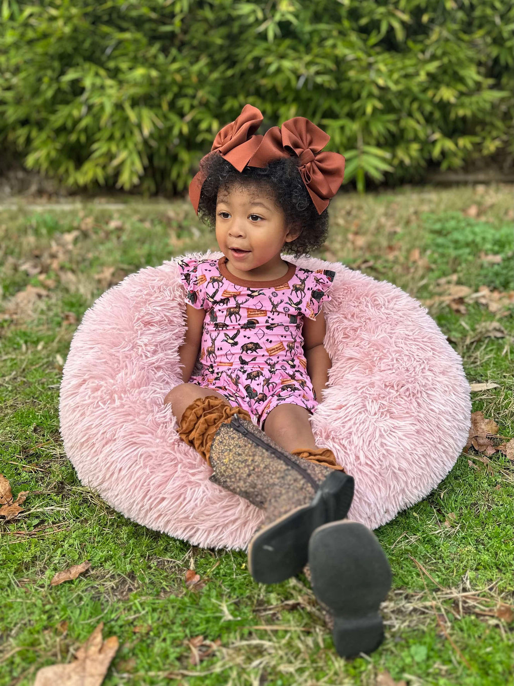 PINK Bella-Breez Hunting Club Bamboo Skirted Romper (FINAL SALE)