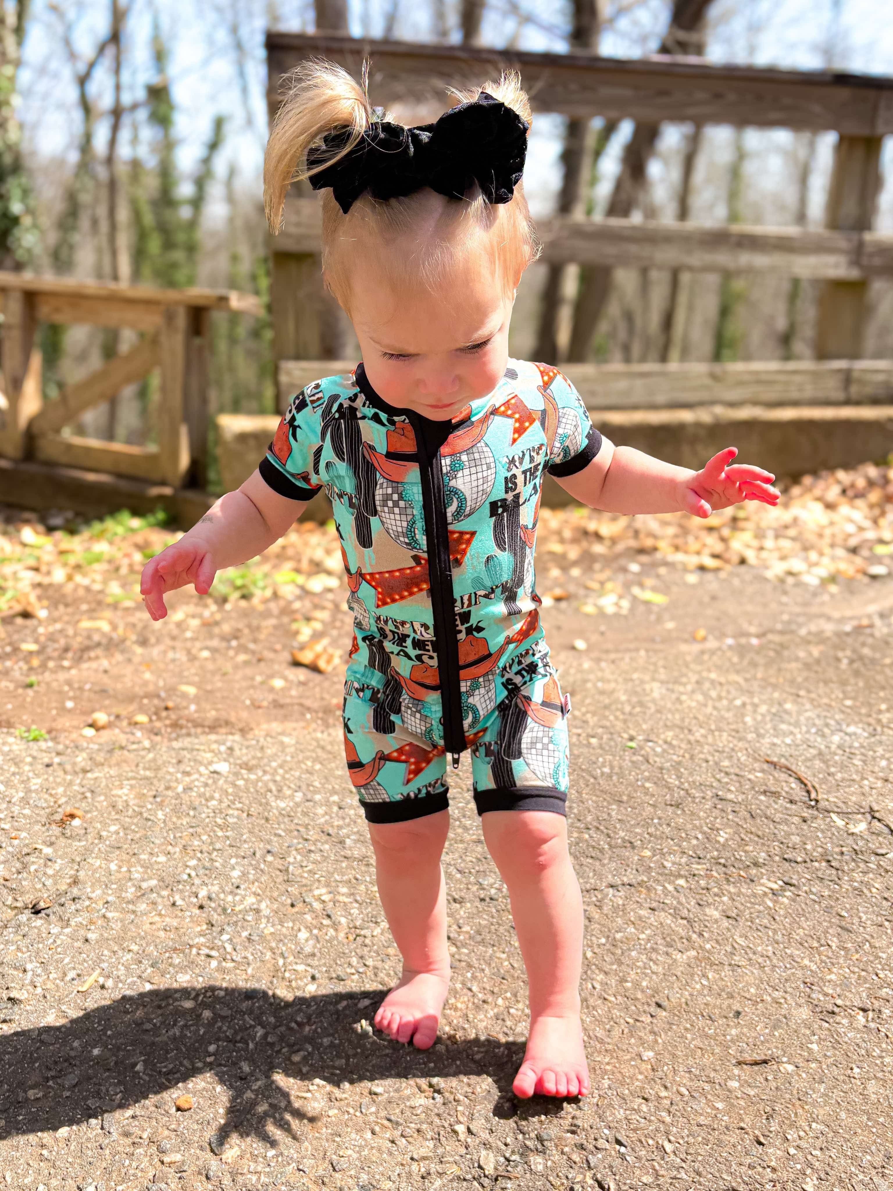 Cow print is the New Black Bamboo Shortie Romper (FINAL SALE)