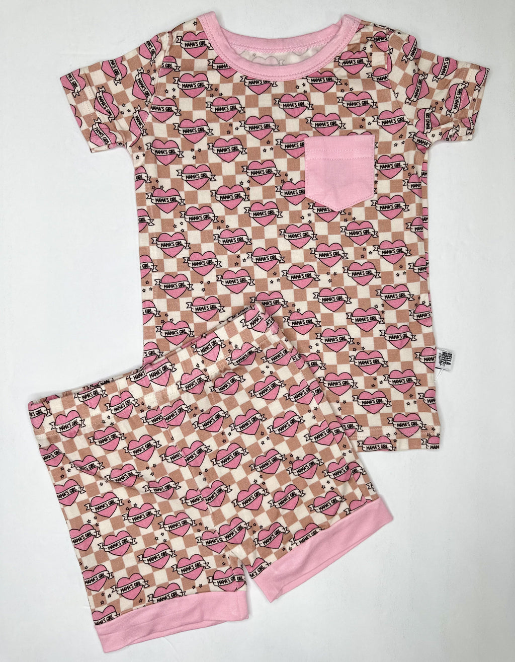 Checkered Mama's Girl Bamboo Short Set (FINAL SALE)