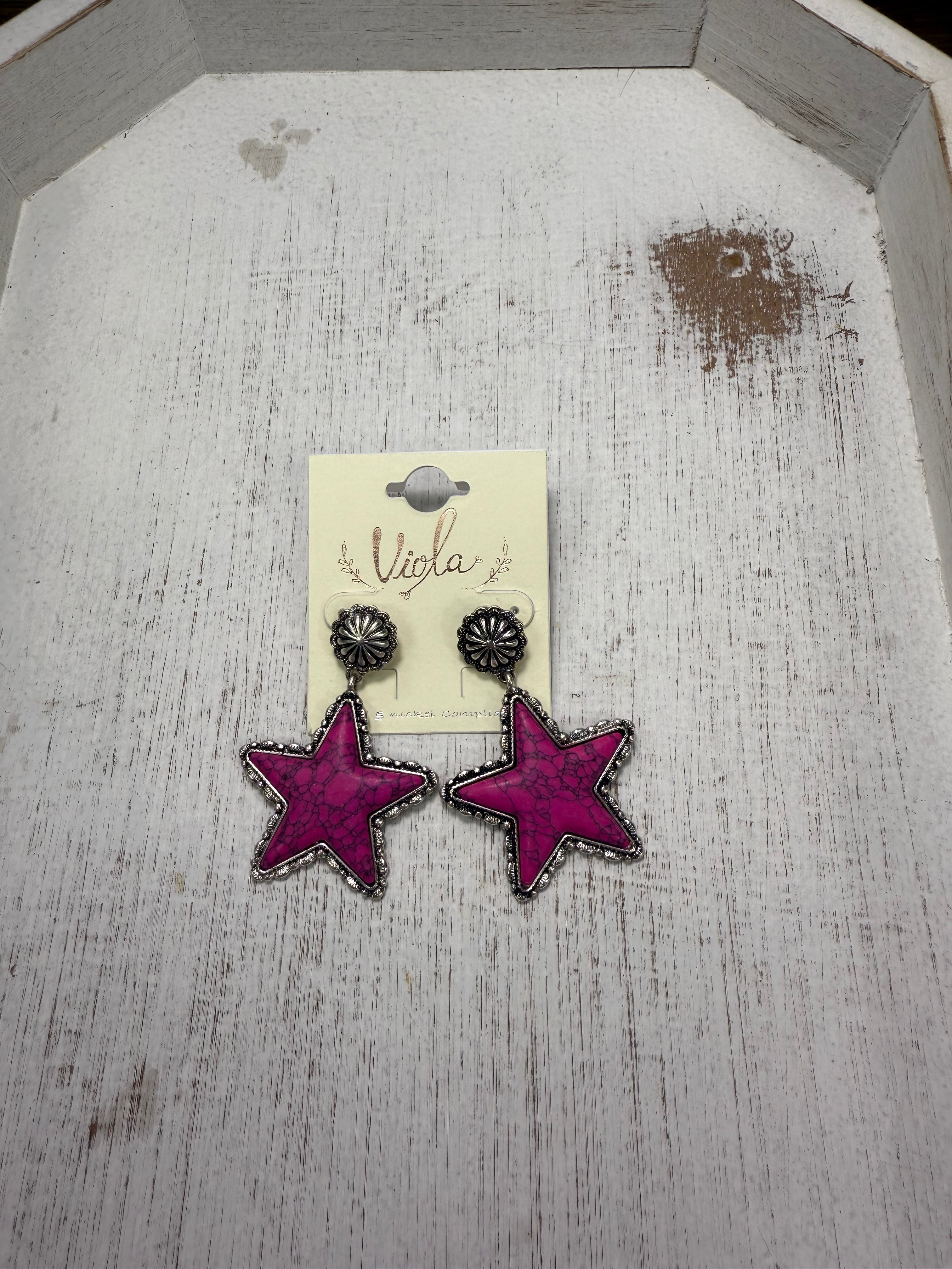 Western Star Earrings (5 colors) (FINAL SALE)