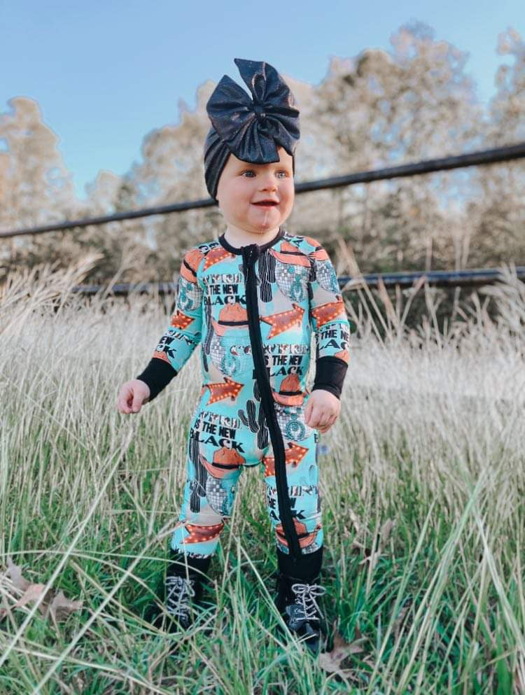 12/18 Months Cow Print is the New Black Bamboo Sleeper (FINAL SALE)