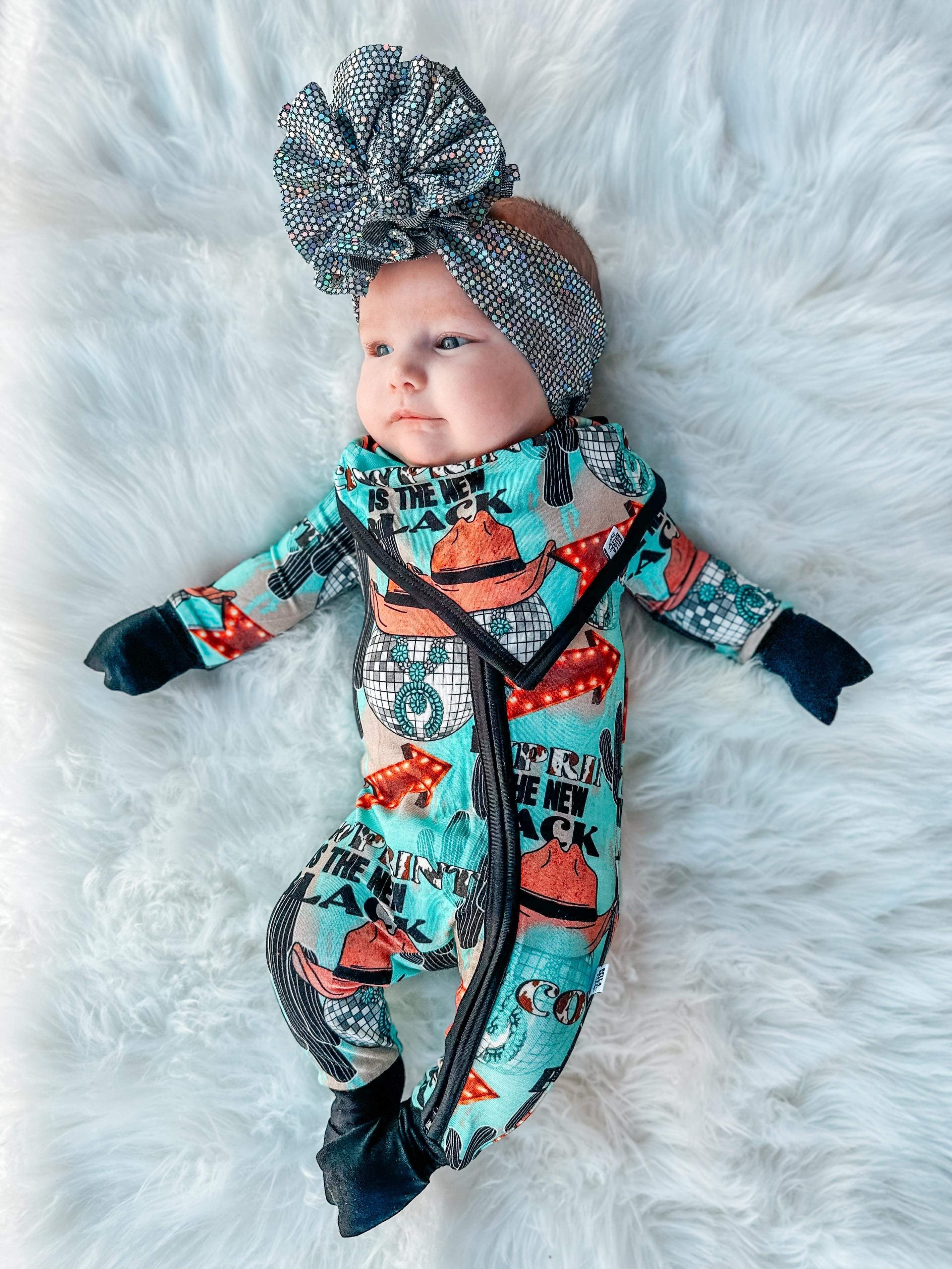 12/18 Months Cow Print is the New Black Bamboo Sleeper (FINAL SALE)