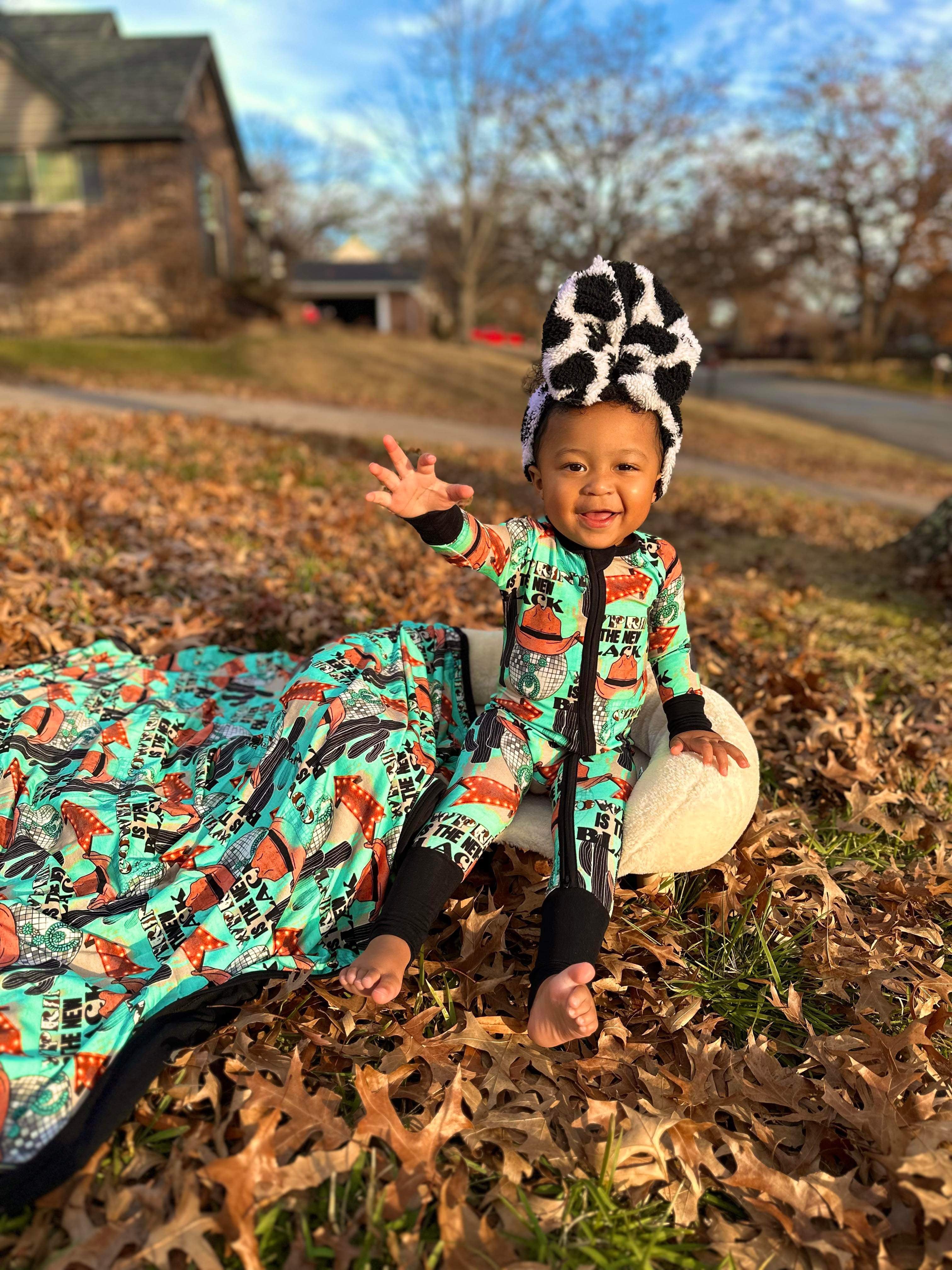 12/18 Months Cow Print is the New Black Bamboo Sleeper (FINAL SALE)
