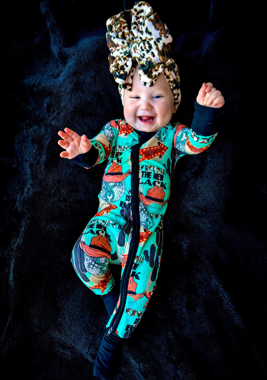 12/18 Months Cow Print is the New Black Bamboo Sleeper (FINAL SALE)