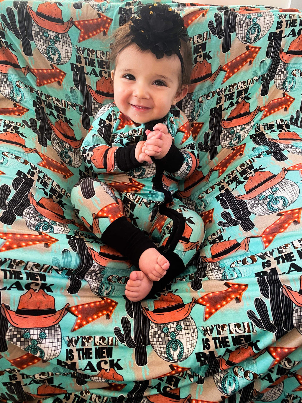 12/18 Months Cow Print is the New Black Bamboo Sleeper (FINAL SALE)