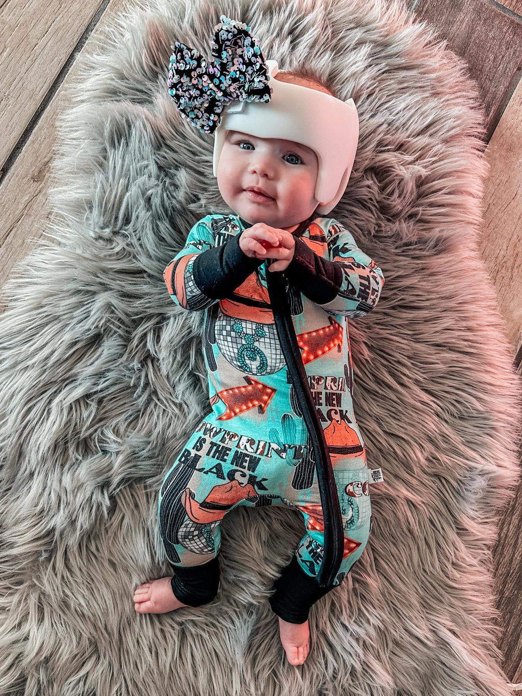 12/18 Months Cow Print is the New Black Bamboo Sleeper (FINAL SALE)