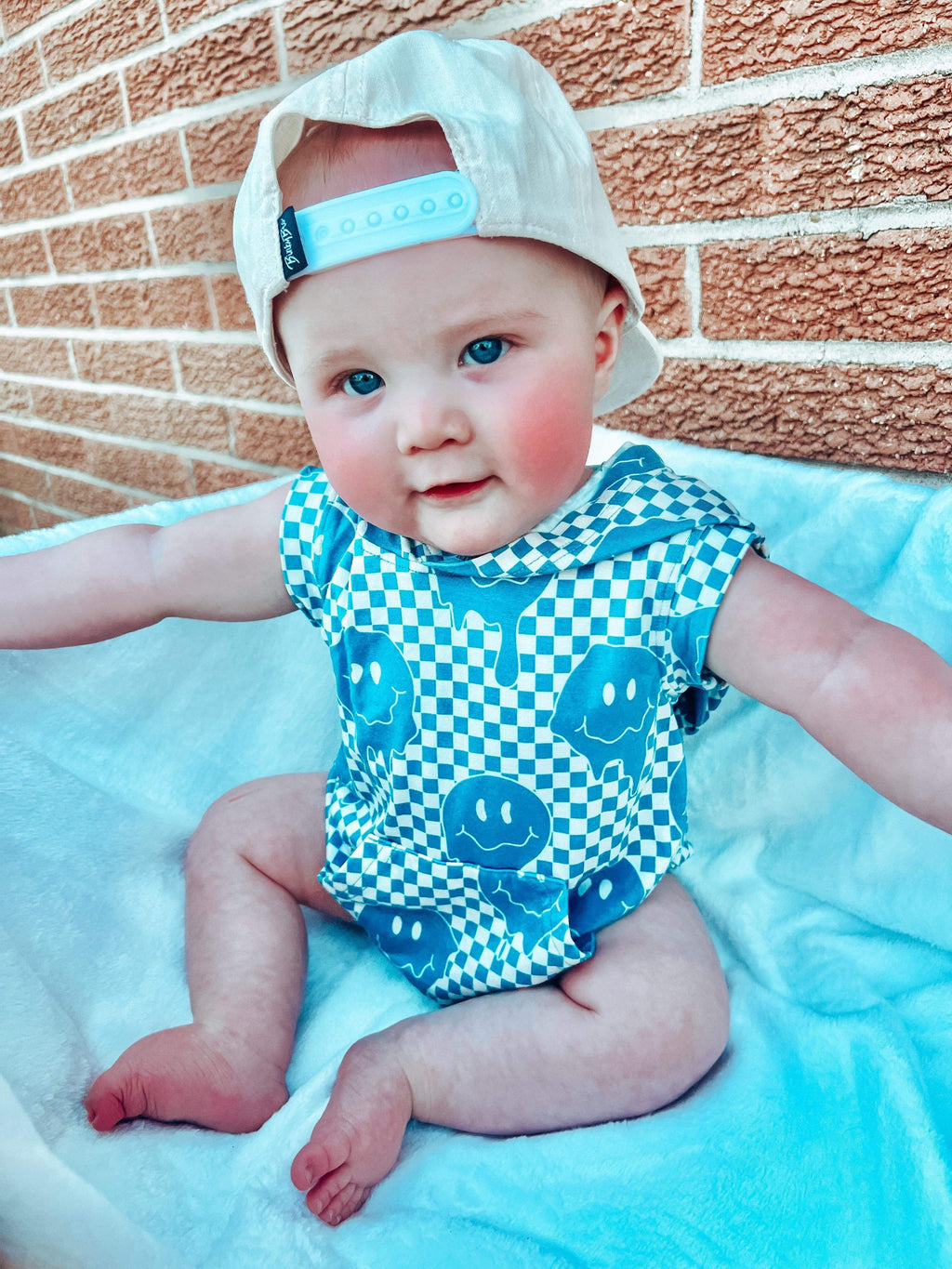 Blue Smiles Bamboo Romper (FINAL SALE)