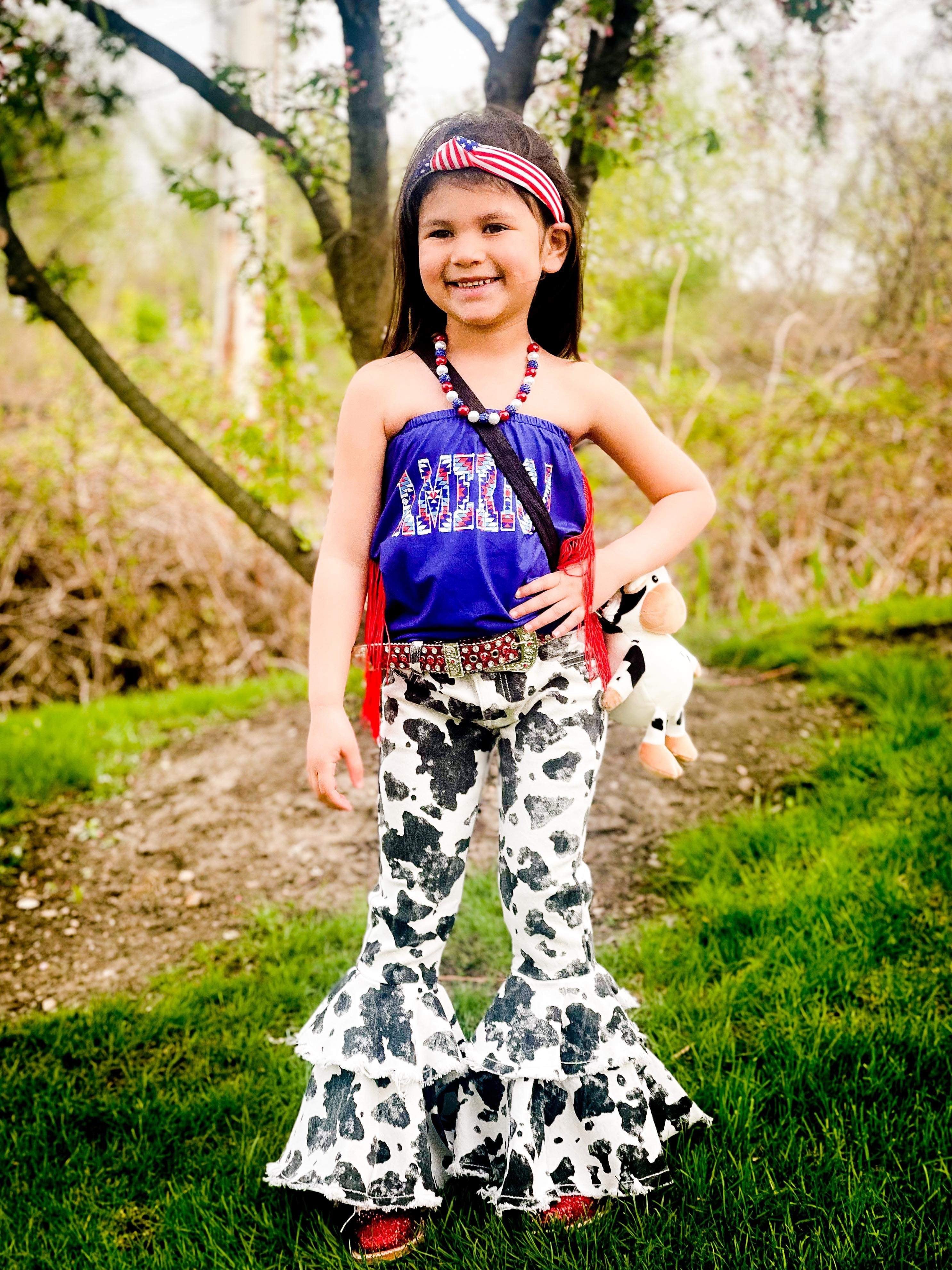 Black Cow Print Rodeo Queen Jeans