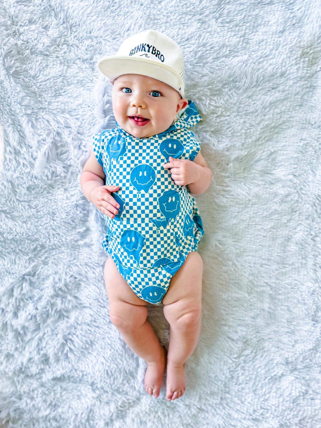 Blue Smiles Bamboo Romper (FINAL SALE)