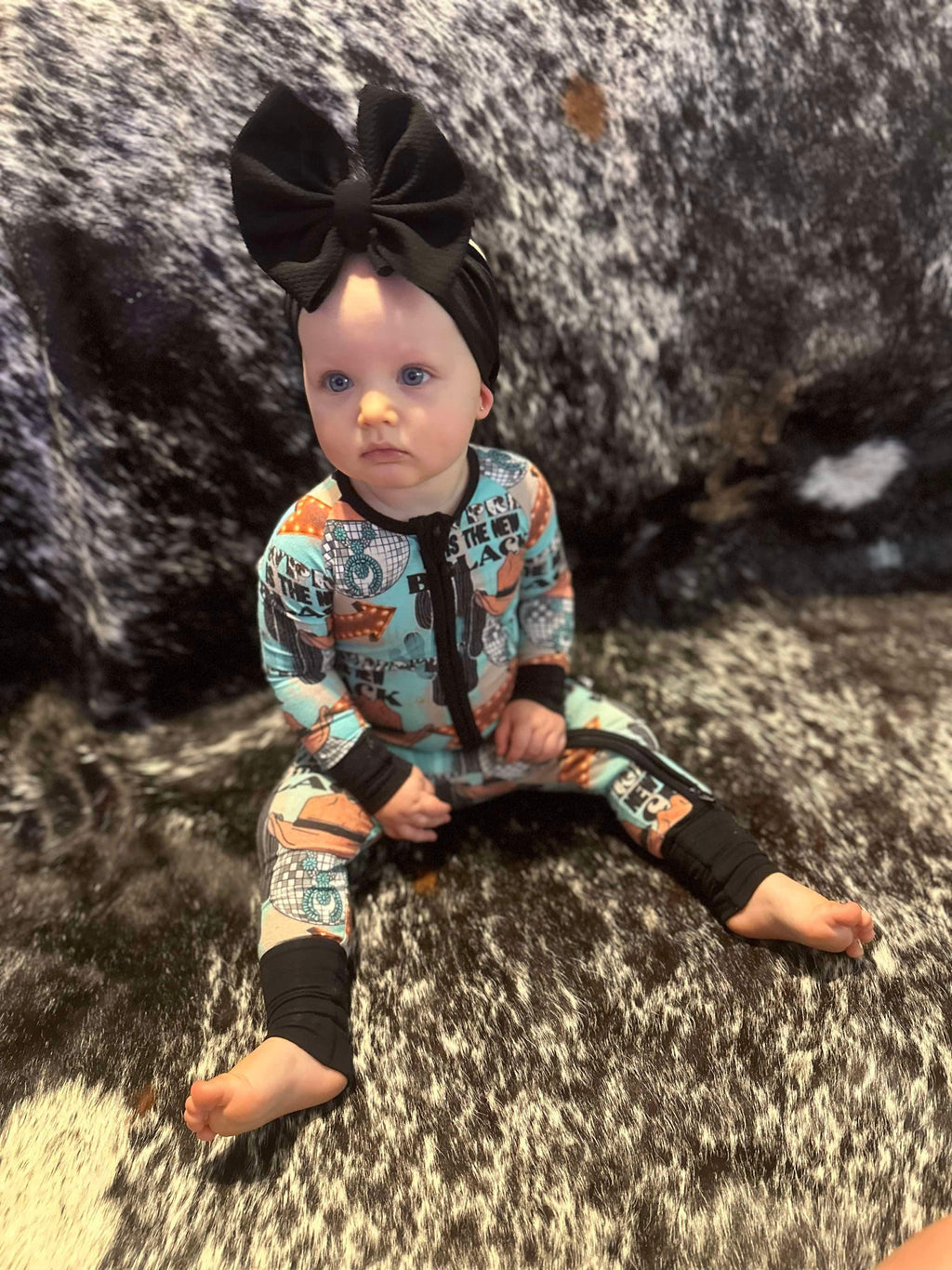 12/18 Months Cow Print is the New Black Bamboo Sleeper (FINAL SALE)