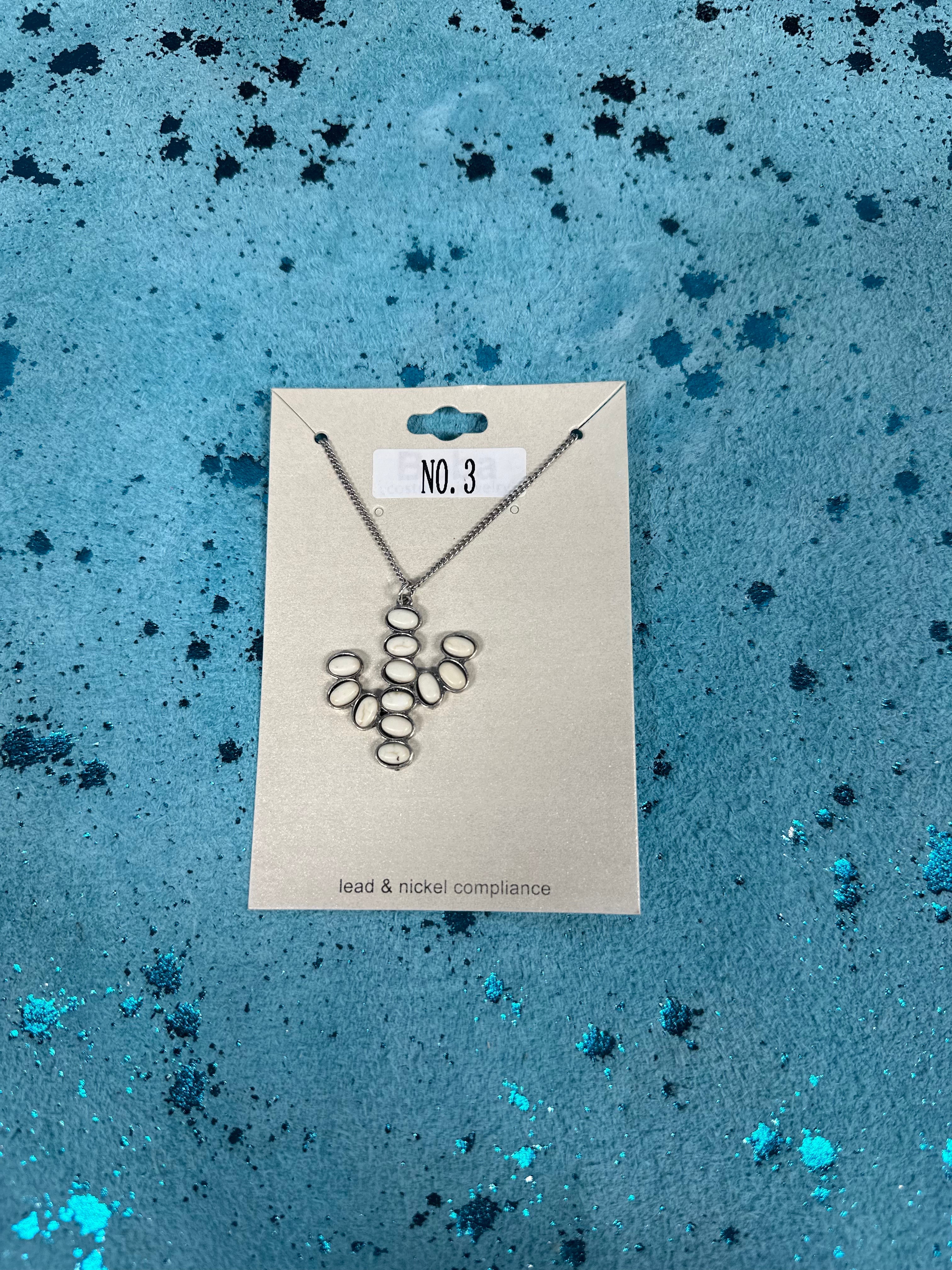 Cactus Stone Necklace (Multiple colors) (FINAL SALE)